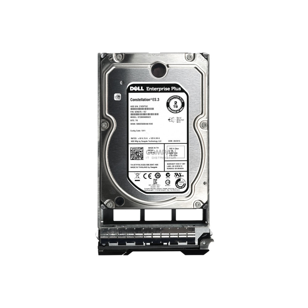 T7F78 CMP DELL HDD 2TB 7.2K SAS 6G 3.5" HOT-SWAP FOR DELL COMPELLENT